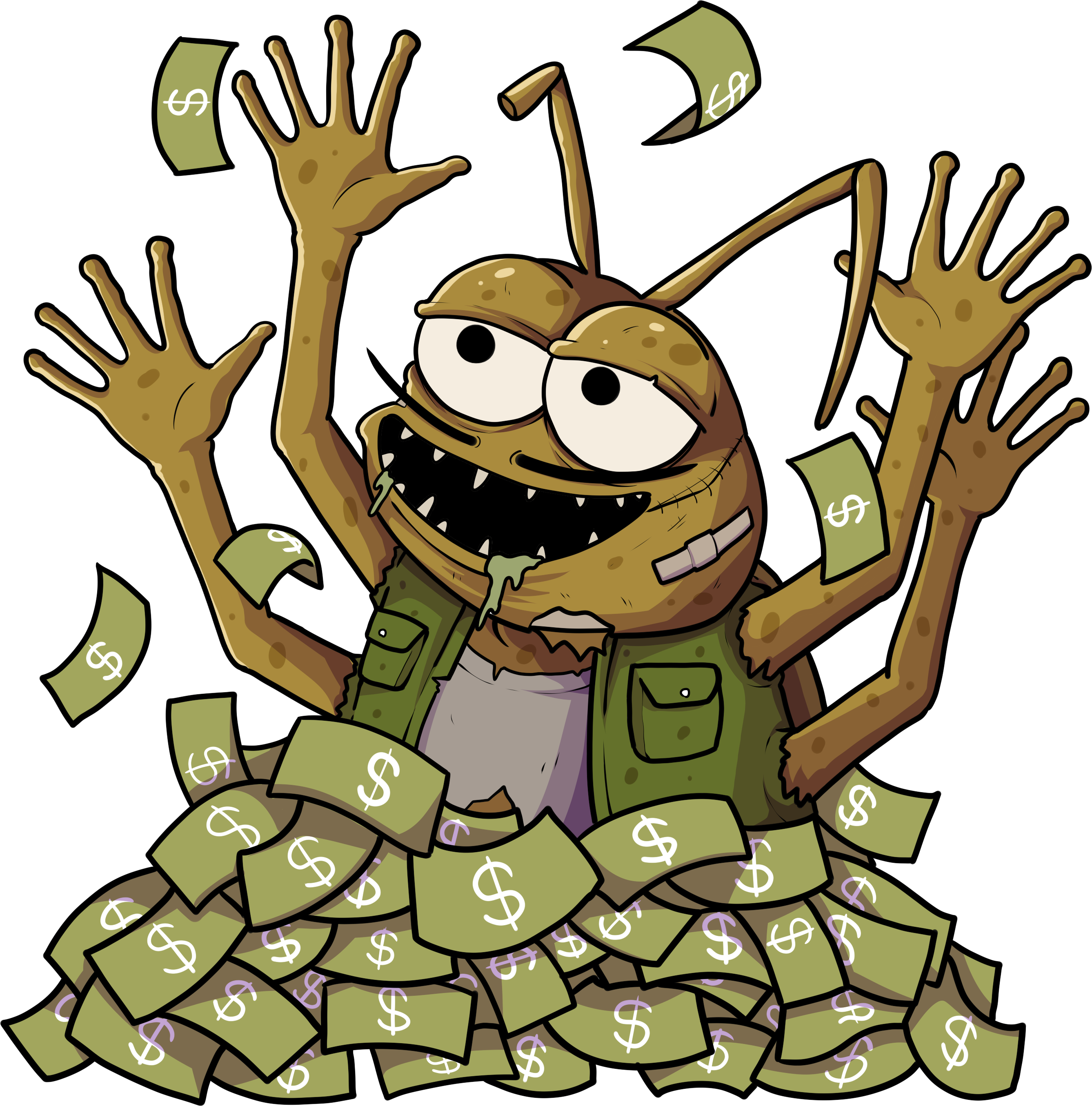 Roach with money